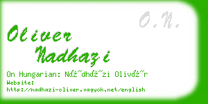 oliver nadhazi business card